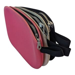 RARE 90s IKEA Lursjon #0439 3 Detachable Zip Pouches Pink/Black/Cement 10"x7.5"